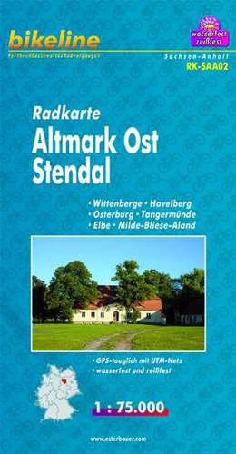 Bikeline Radkarte Deutschland Altmark Ost Stendal 1:75.000