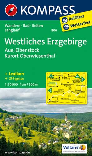 Westliches Erzgebirge, Aue, Eibenstock, Kurort Oberwiesenthal 1 : 50 000 de Kompass-Karten Gmbh