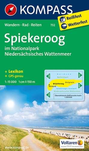 Spiekeroog im Nationalpark NIedersächsisches Wattenmeer 1 : 15 000 de Kompass-Karten Gmbh