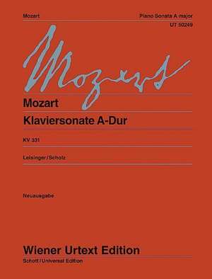 Klaviersonate A-Dur de Wolfgang Amadeus Mozart