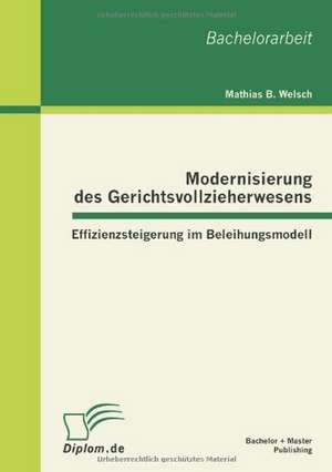 Modernisierung Des Gerichtsvollzieherwesens: Effizienzsteigerung Im Beleihungsmodell de Mathias B. Welsch