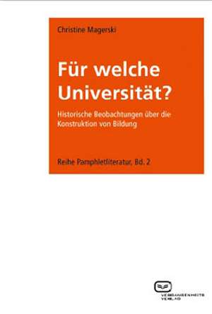 Für welche Universität? de Christine Magerski