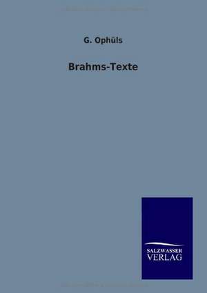 Brahms-Texte de Ohne Autor