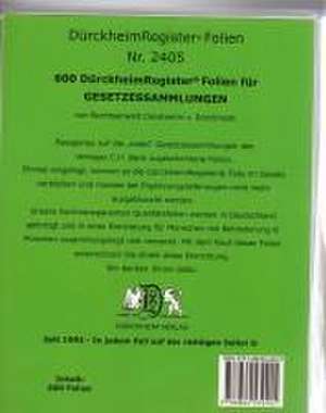 600 DürckheimRegister®-FOLIEN für STEUERGESETZE u.a; zum Einheften und Unterteilen der Gesetzessammlungen de Constantin von Dürckheim