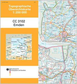 Topographische Übersichtskarte CC3102 Emden 1 : 200 000