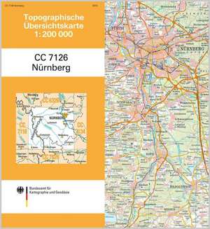 Topographische Übersichtskarte CC7126 Nürnberg 1 : 200 000