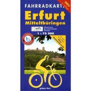 Erfurt - Mittelthüringen 1 : 75 000 Fahrradkarte de Lutz Gebhardt