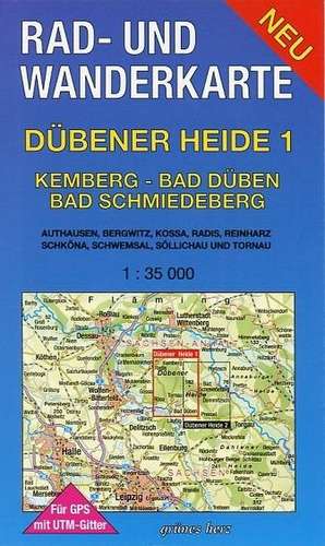 Dübener Heide 1. Kemberg, Bad Düben, Bad Schmiedeberg 1 : 35 000 Rad- und Wanderkarte de Lutz Gebhardt