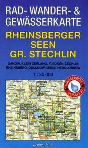 Rheinsberger Seen, Großer Stechlin 1 : 35 000 Rad -, Wander- und Gewässerkarte de Lutz Gebhardt