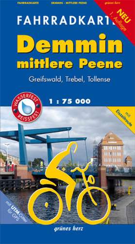 Demmin / Mittlere Peene 1 : 75 000 Pocket Fahrradkarte de Lutz Gebhardt