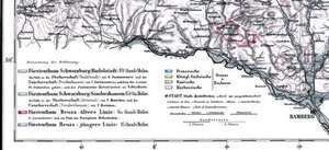 Historische Karte: Thüringen 1864 de Carl Gräfe