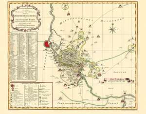 Historische Karte: Amt Gommern mit der Grafschaft Barby, 1753 (Plano) de Peter (der Jüngere) Schenk