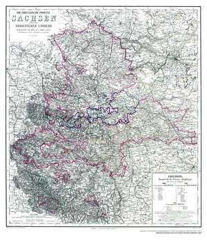 Histor. Karte: Sachsen nebst den ANHALTINISCHEN Ländern 1864