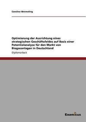 Optimierung der Ausrichtung eines strategischen Geschäftsfeldes auf Basis einer Potentialanalyse für den Markt von Biogasanlagen in Deutschland de Caroline Wermeling