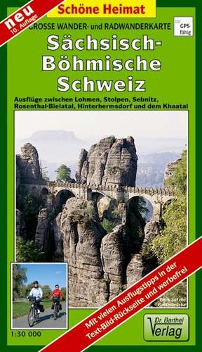 Große Wander- und Radwanderkarte Sächsisch-Böhmische Schweiz de Verlag Barthel