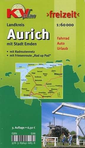 Aurich Landkreis, KVplan, Radkarte/Freizeitkarte, 1:60.000