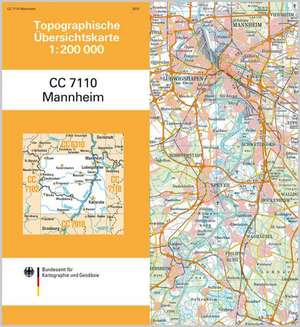 Topographische Übersichtskarte CC7110 Mannheim 1 : 200 000