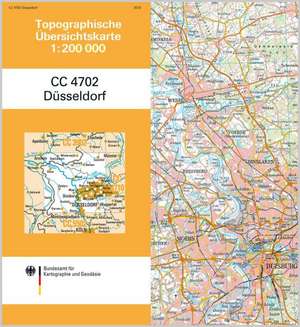 Topographische Übersichtskarte CC4702 Düsseldorf 1 : 200 000