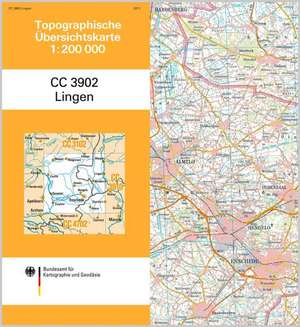 Topographische Übersichtskarte CC3902 Lingen 1 : 200 000