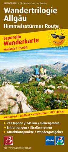 Wanderkarte Wandertrilogie Allgäu - Himmelsstürmer 1 : 35 000