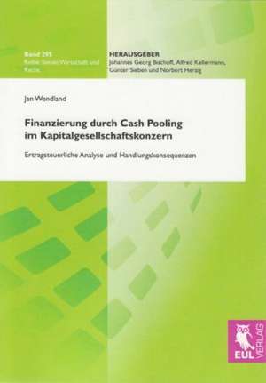 Finanzierung durch Cash Pooling im Kapitalgesellschaftskonzern de Jan Wendland