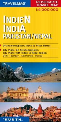 KUNTH Reisekarte Indien - Pakistan - Nepal 1 : 4 000 000