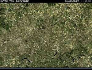 Landschaften aus dem Weltraum Ruhrgebiet Satellitenbildkarte 1: 50.000