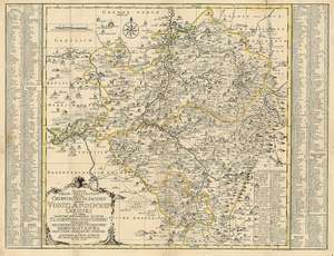 Historische Karte: VOGTLAND. Vogtländischer Kreis. Ämtern Plauen, Pausa, Voigtsberg sowie die Herrschaft Ascha 1758 (Plano) de Peter (der Jüngere) Schenk