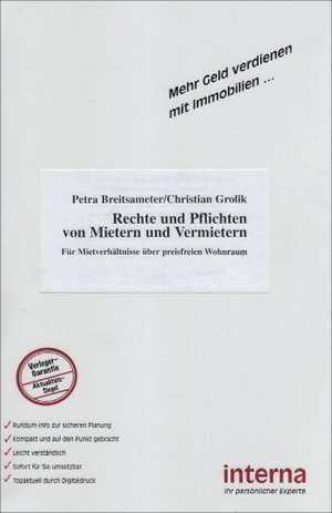 Rechte und Pflichten von Mietern und Vermietern de Petra Breitsameter