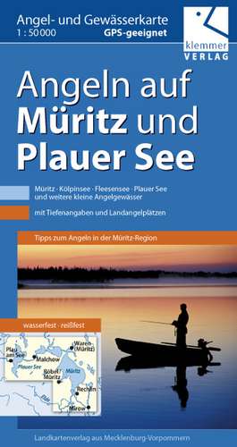 Angel- und Gewässerkarte Müritz und Plauer See 1:50.000 de Klaus Klemmer