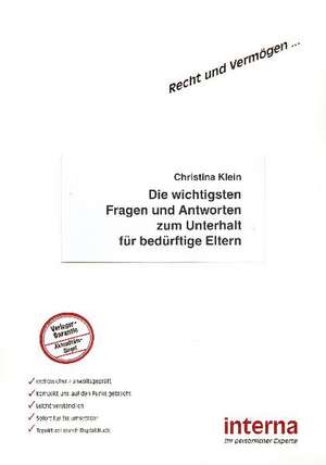 Die wichtigsten Fragen und Antworten zum Unterhalt für bedürftige Eltern de Christina Klein