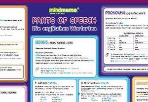 mindmemo Lernposter - Parts of Speech - Die englischen Wortarten - Zusammenfassung de Fischer Henry