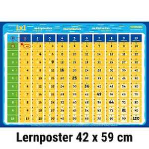 mindmemo - Das 1x1 Mathe Lernposter - EinMalEins Mathematik Poster - Zusammenfassung de Fischer Henry