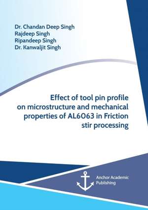 Effect of Tool Pin Profile on Microstructure and Mechanical Properties of AL6063 in Friction Stir Processing de Chandan Deep Singh