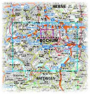 Bochum. Stadtplan 1:18 000