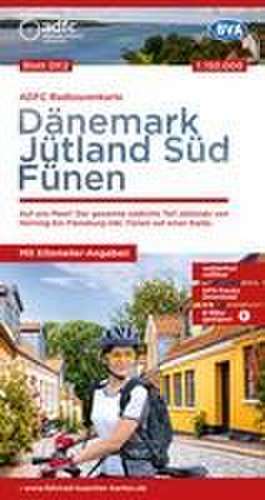 ADFC-Radtourenkarte DK2 Dänemark/Jütland Süd/ Fünen 1:150.000, reiß- und wetterfest, E-Bike geeignet, GPS-Tracks Download, mit Bett+Bike Symbolen, mit Kilometer-Angaben de Allgemeiner Deutscher Fahrrad-Club e. V. (ADFC)