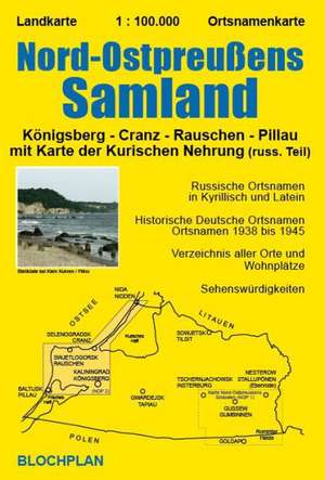 Landkarte Nord-Ostpreußens Samland 1 : 100 000 de Dirk Bloch