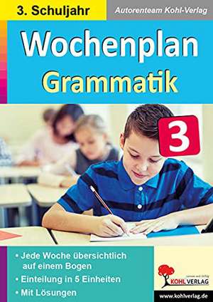 Wochenplan Grammatik / Klasse 3 de Tim Schrödel