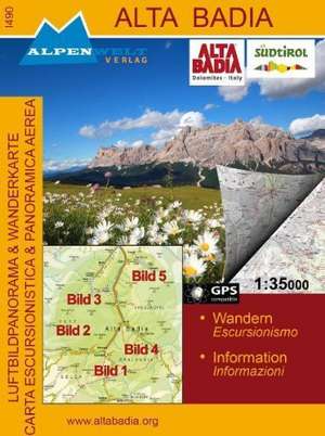 Alta Badia 1 : 35 000 Luftbildpanorama & Wanderkarte