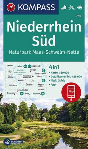 Niederrhein Süd, Naturpark Maas-Schwalm-Nette 1:50 000 de Kompass-Karten Gmbh