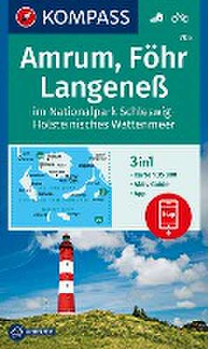 KOMPASS Wanderkarte 705 Amrum, Föhr, Langeneß im Nationalpark Schleswig-Holsteinisches Wattenmeer 1:35.000 de Kompass-Karten Gmbh