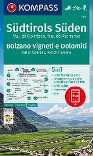 KOMPASS Wanderkarte 74 Südtirols Süden - Bolzano Vigneti e Dolomiti - Val di Cembra - Val di Fiemme 1:50.000 de Kompass-Karten Gmbh