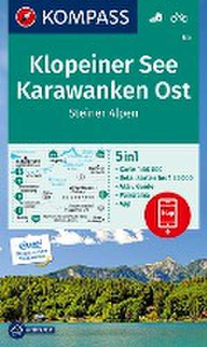 KOMPASS Wanderkarte 65 Klopeiner See, Karawanken Ost, Steiner Alpen 1:50.000 de KOMPASS-Karten GmbH