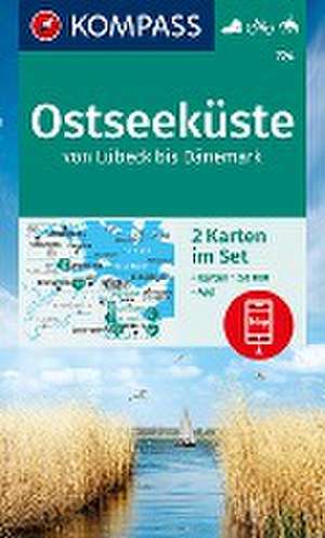 KOMPASS Wanderkarten-Set 724 Ostseeküste von Lübeck bis Dänemark (2 Karten) 1:50.000 de KOMPASS-Karten GmbH