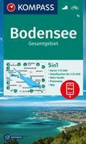 KOMPASS Wanderkarte 1c Bodensee Gesamtgebiet 1:75.000