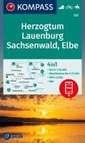 KOMPASS Wanderkarte 722 Herzogtum Lauenburg, Sachsenwald, Elbe 1:50.000