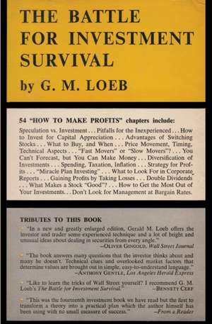 The Battle For Investment Survival de Gerald M Loeb