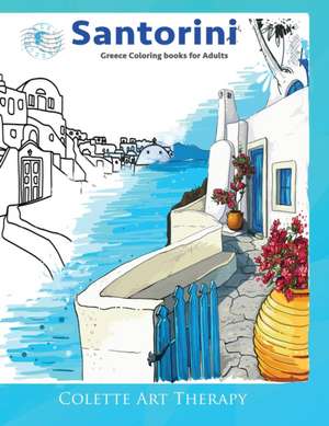 Santorini Greece coloring books for adults. de Colette Arttherapy