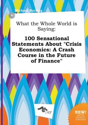 What the Whole World Is Saying: 100 Sensational Statements about Crisis Economics: A Crash Course in the Future of Finance de Michael Burring