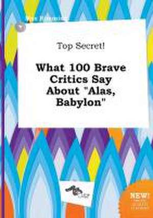 Top Secret! What 100 Brave Critics Say about Alas, Babylon de Max Rimming